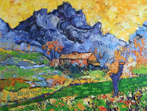 Energy of the Mountainous Landscape- My Van Gogh par IZABELA Rudzka, Peinture en vente sur Singulart