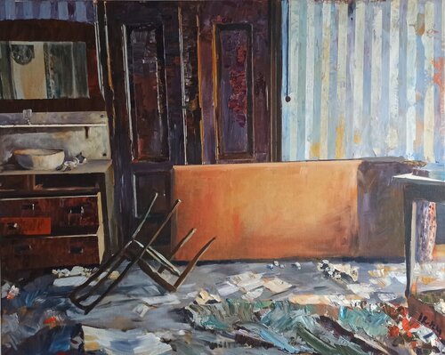 Time Reflections Of History- Interior 1921 von IZABELA Rudzka, Malerei kaufen auf Singulart