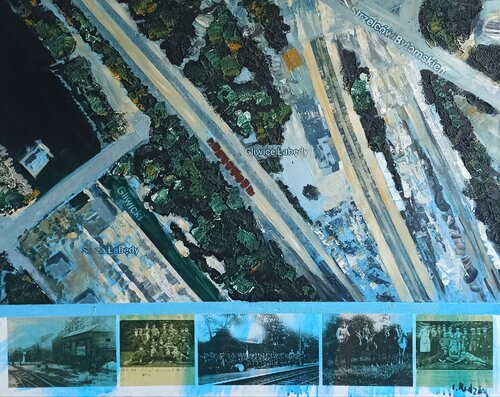Time Reflections of History-  Gliwice par IZABELA Rudzka, Peinture en vente sur Singulart