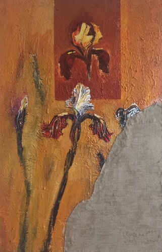 Iris and Canvas de IZABELA Rudzka, Pintura a la venta en Singulart