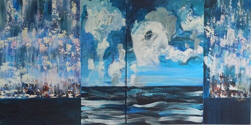 Blue Reflections di IZABELA Rudzka, Pittura in vendita su Singulart