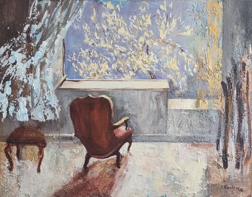 Interior with an Armchair von IZABELA Rudzka, Malerei kaufen auf Singulart