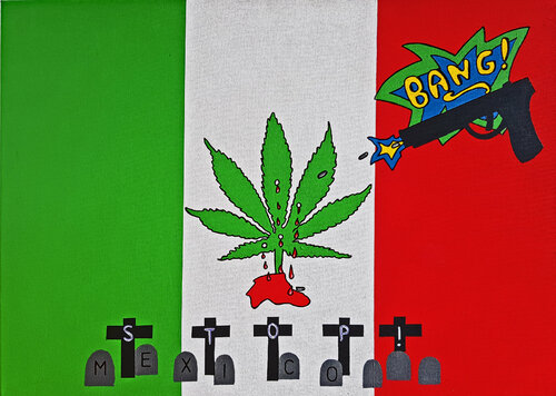 DRUG WAR AND MURDER, THAT MUST BE STOPPED di Forman Act, Pittura in vendita su Singulart