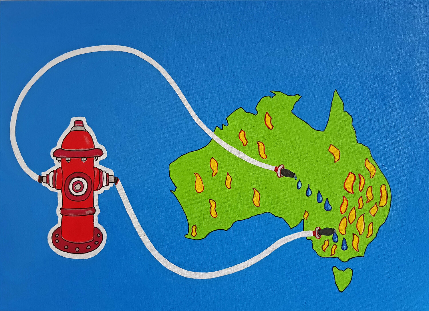 AUSTRALIA BURNS Forman Act Dipinto originale in vendita
