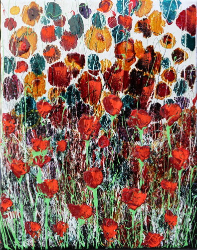 poppies and joy V van Donatella Marraoni, Schilderij te koop op Singulart