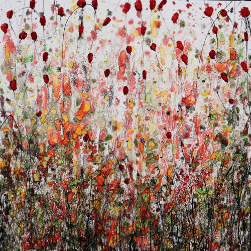 Push The Little Daisies...and find poppies van Donatella Marraoni, Schilderij te koop op Singulart