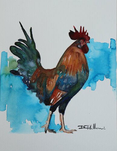 Gallo III di Donatella Marraoni, Opera su carta in vendita su Singulart
