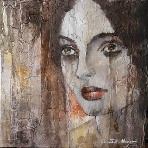 She walks alone from wall to wall van Donatella Marraoni, Schilderij te koop op Singulart