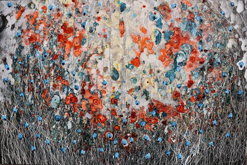 the perfect hug...in blue di Donatella Marraoni, Pittura in vendita su Singulart