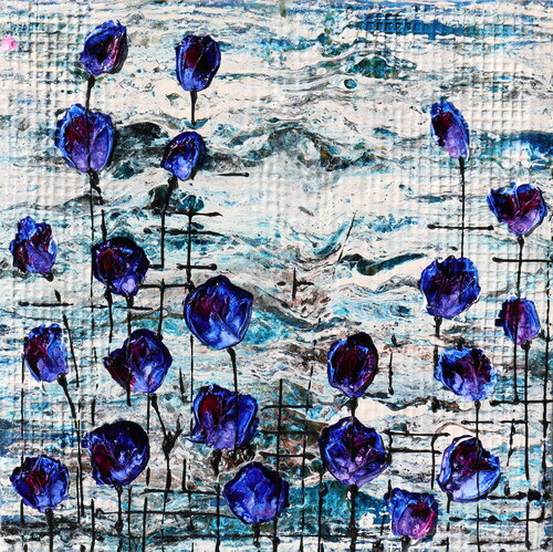 garden in blu par Donatella Marraoni, Peinture en vente sur Singulart