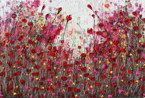 Poppies abd friends V par Donatella Marraoni, Peinture en vente sur Singulart
