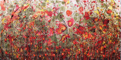 Poppies abd friends IX par Donatella Marraoni, Peinture en vente sur Singulart