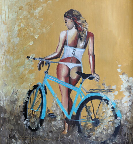My new bike II di Donatella Marraoni, Pittura in vendita su Singulart