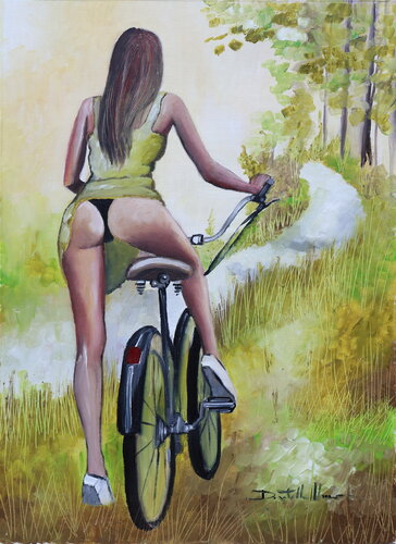 my new bike is...formidable di Donatella Marraoni, Pittura in vendita su Singulart