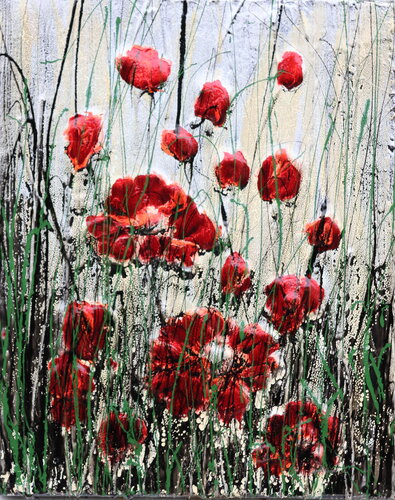 poppies....a passion life von Donatella Marraoni, Malerei kaufen auf Singulart