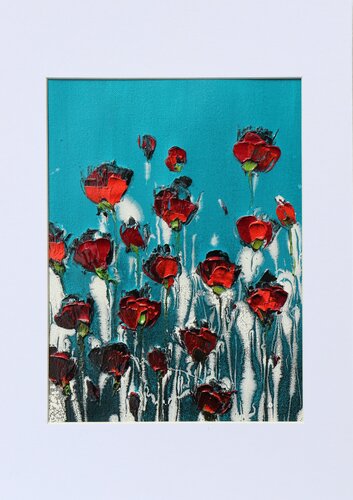 blue poppies di Donatella Marraoni, Pittura in vendita su Singulart