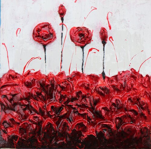 poppies passion III par Donatella Marraoni, Peinture en vente sur Singulart