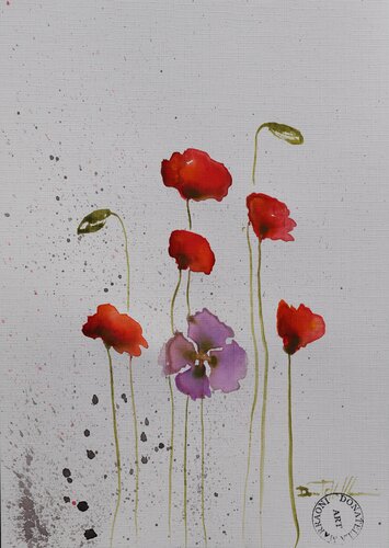 Poppies Minimal II by Donatella Marraoni, Work on Paper for Sale on Singulart