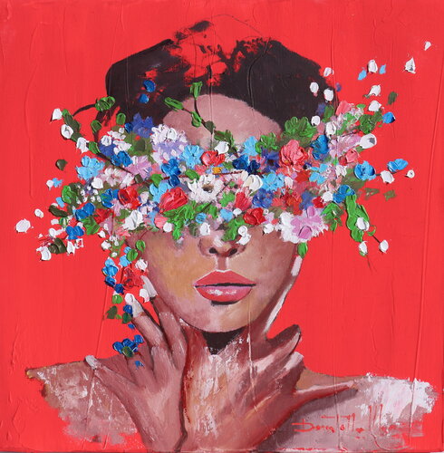 Woman with flowers Donatella Marraoni