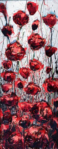 poppies red 2024 par Donatella Marraoni, Peinture en vente sur Singulart