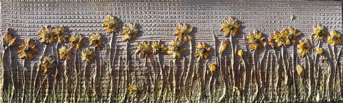 gold sunflowers par Donatella Marraoni, Peinture en vente sur Singulart