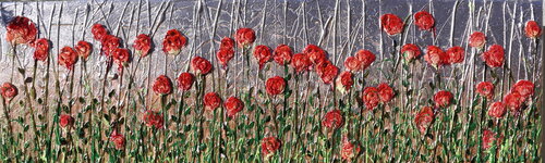Silver poppies von Donatella Marraoni, Malerei kaufen auf Singulart