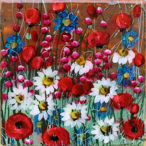 poppies and daisies par Donatella Marraoni, Peinture en vente sur Singulart