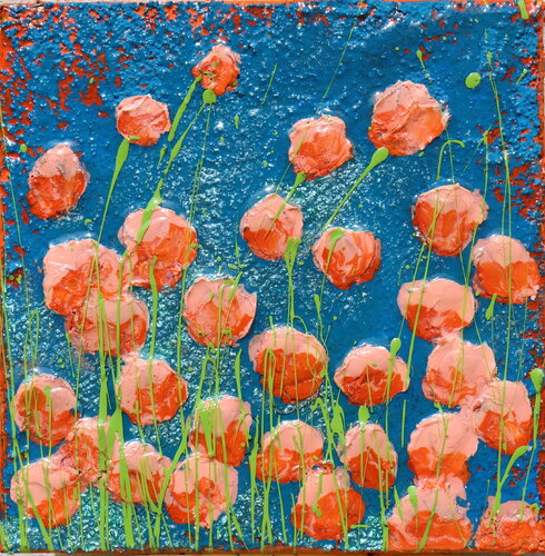 orange poppies II par Donatella Marraoni, Peinture en vente sur Singulart