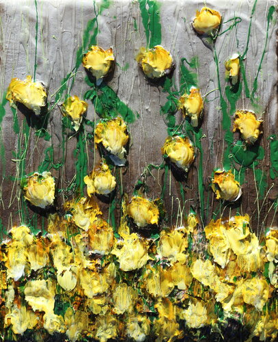 my garden in yellow van Donatella Marraoni, Schilderij te koop op Singulart