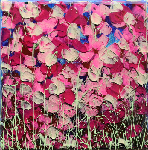 Pink flowers di Donatella Marraoni, Pittura in vendita su Singulart