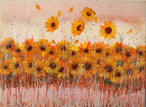 copper sunflowers de Donatella Marraoni, Pintura a la venta en Singulart
