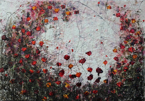 Poppies...in love par Donatella Marraoni, Peinture en vente sur Singulart