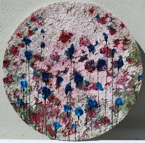 Poppies... flowers in circle par Donatella Marraoni, Peinture en vente sur Singulart