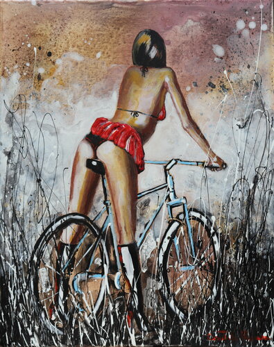 My new bike di Donatella Marraoni, Pittura in vendita su Singulart