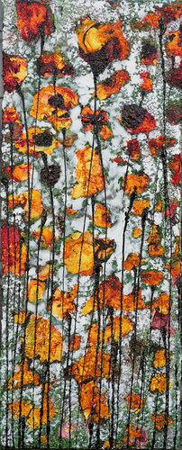 poppies's friends di Donatella Marraoni, Pittura in vendita su Singulart