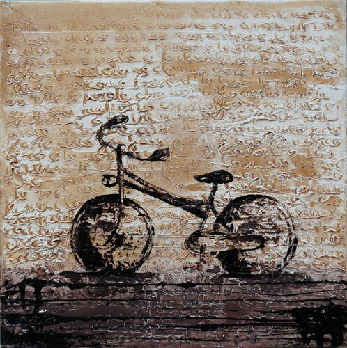 Bike and words par Donatella Marraoni, Peinture en vente sur Singulart