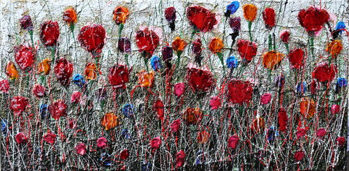 poppies's friends III par Donatella Marraoni, Peinture en vente sur Singulart