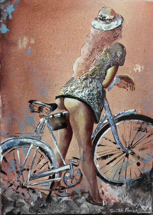 woman with hat...and her bike Donatella Marraoni