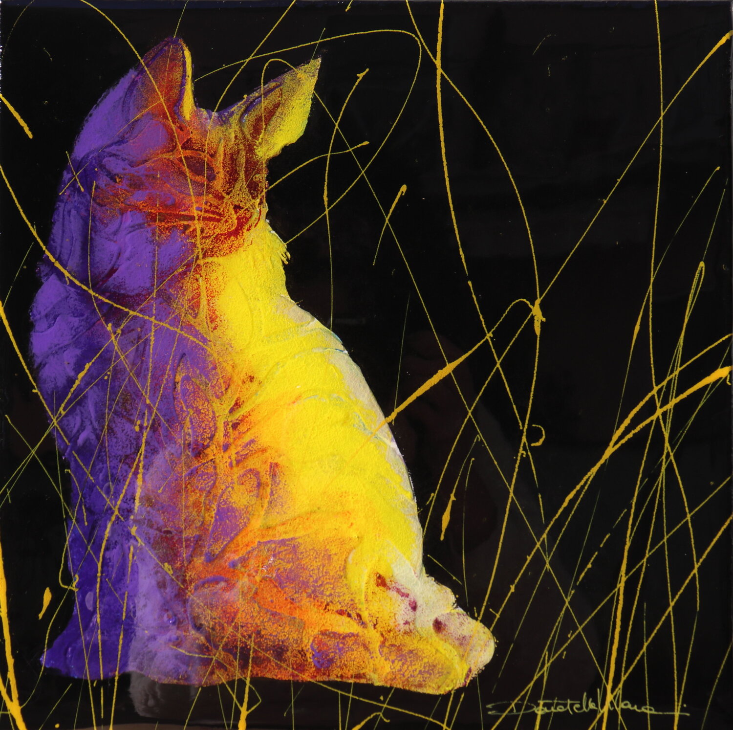 GATTO POP viola Donatella Marraoni