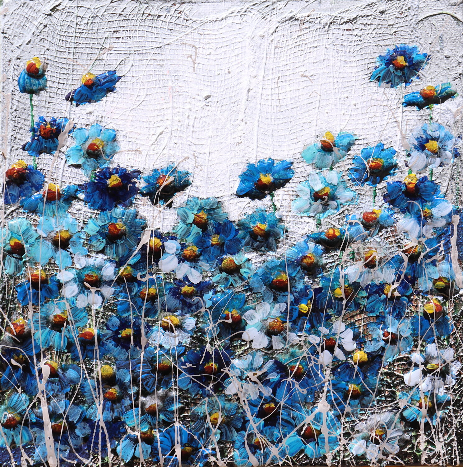 blu flowers Donatella Marraoni Pintura original en venta