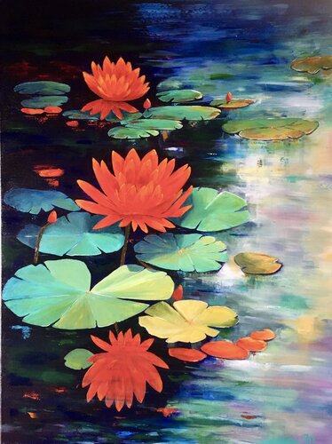 NYMPHEAS by Françoise Augustine, Painting for Sale on Singulart