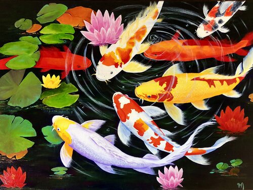 JARDIN D EAU di Françoise Augustine, Pittura in vendita su Singulart