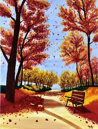 SENTIER D AUTOMNE van Françoise Augustine, Schilderij te koop op Singulart