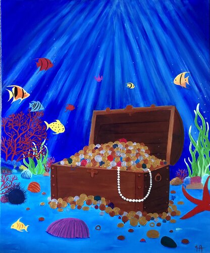 LE TRESOR DU NAUTILUS di Françoise Augustine, Pittura in vendita su Singulart