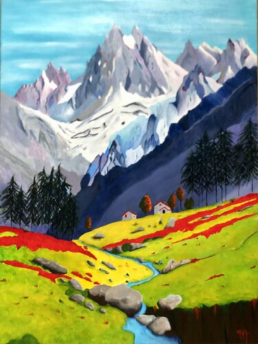 L AIGUILLE DU TOUR di Françoise Augustine, Pittura in vendita su Singulart