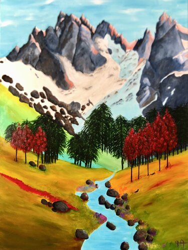 LE GLACIER DU TOUR van Françoise Augustine, Schilderij te koop op Singulart