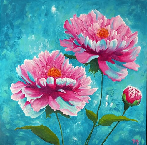 Le temps des Pivoines di Françoise Augustine, Pittura in vendita su Singulart