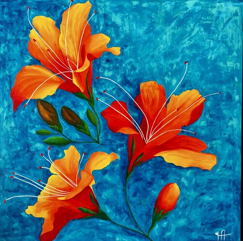 Le temps des Lys by Françoise Augustine, Painting for Sale on Singulart