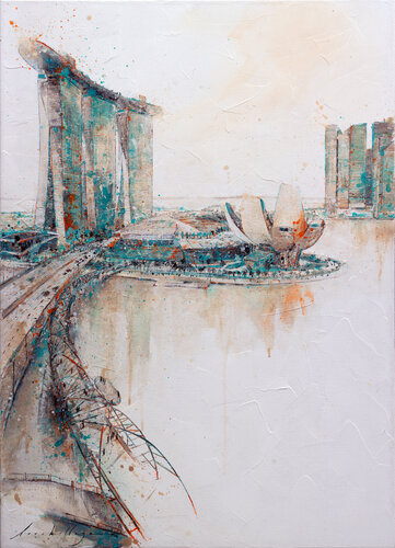 Paseando por Singapur di Fernando Arribillaga Martínez, Pittura in vendita su Singulart