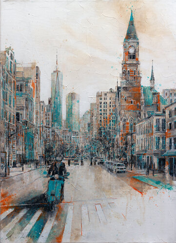 Paseando por Nueva York di Fernando Arribillaga Martínez, Pittura in vendita su Singulart